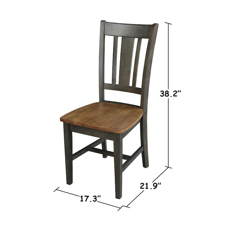 Juego de comedor redondo extensible de nogal americano/carbón lavado y roble envejecido para 2-4 personas