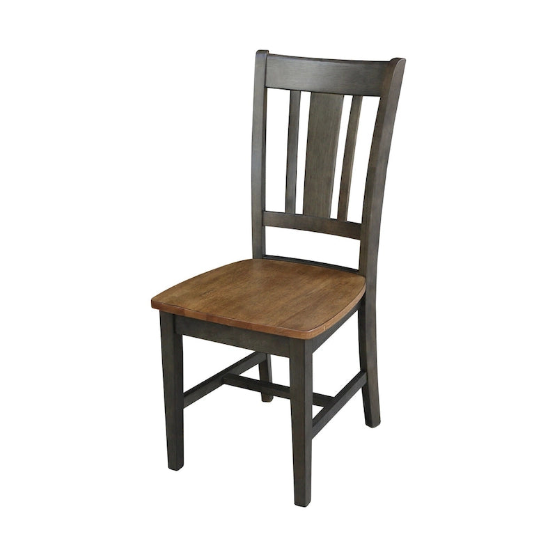 Juego de comedor redondo extensible de nogal americano/carbón lavado y roble envejecido para 2-4 personas
