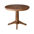 Juego de comedor redondo extensible de nogal americano/carbón lavado y roble envejecido para 2-4 personas