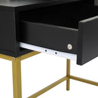 Tocador Grande, Escritorio de Tocador para Mujeres, Niñas, Dormitorio (Blanco, Negro)