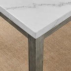 Juego de comedor con encimera de mármol gris envejecido, 7 asientos