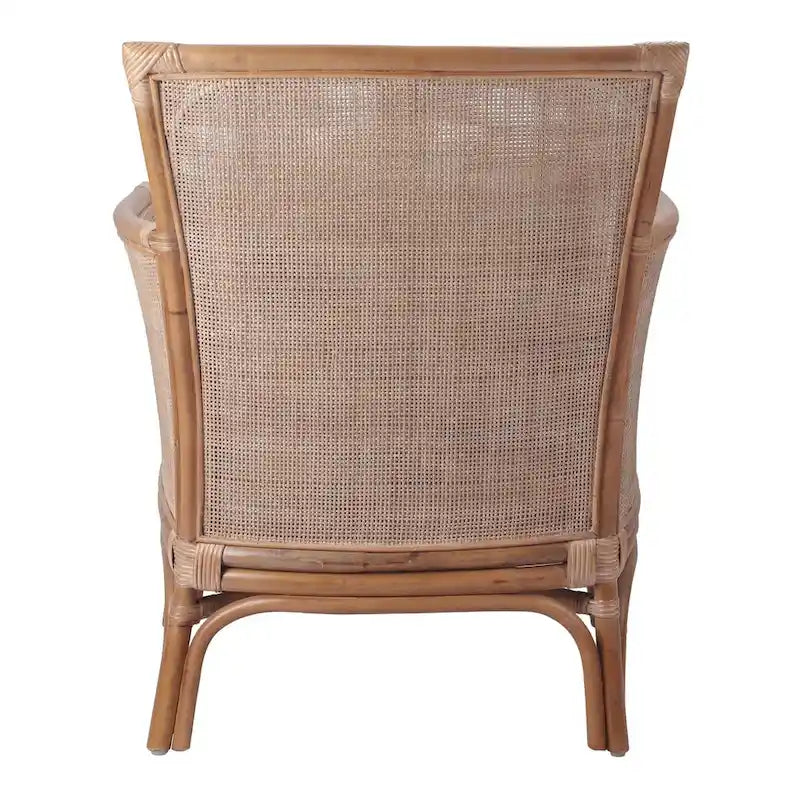 Sillón decorativo lounge de ratán marrón, asiento individual