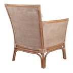 Sillón decorativo lounge de ratán marrón, asiento individual