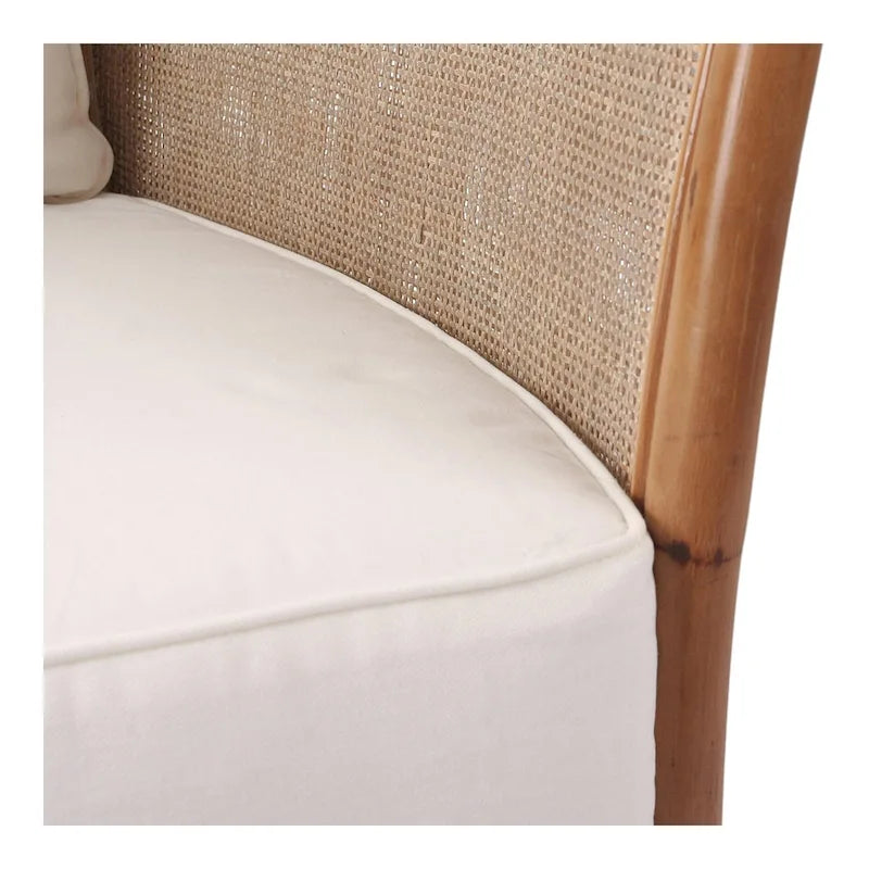 Sillón decorativo lounge de ratán marrón, asiento individual