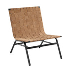 Sillón Individual de Piel Marrón Tejida