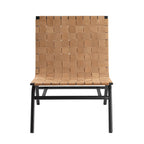 Sillón Individual de Piel Marrón Tejida