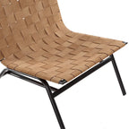 Sillón Individual de Piel Marrón Tejida