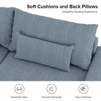 Sofá de brazo cuadrado profundo, de tamaño extragrande, para 3 o 4 personas, en color azul, negro, gris o marfil