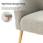 Juego de 2 sillones de barril de bouclé en salvia, gris, negro, azul o marfil
