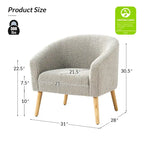 Juego de 2 sillones de barril de bouclé en salvia, gris, negro, azul o marfil