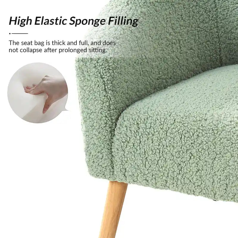 Juego de 2 sillones de barril de bouclé en salvia, gris, negro, azul o marfil