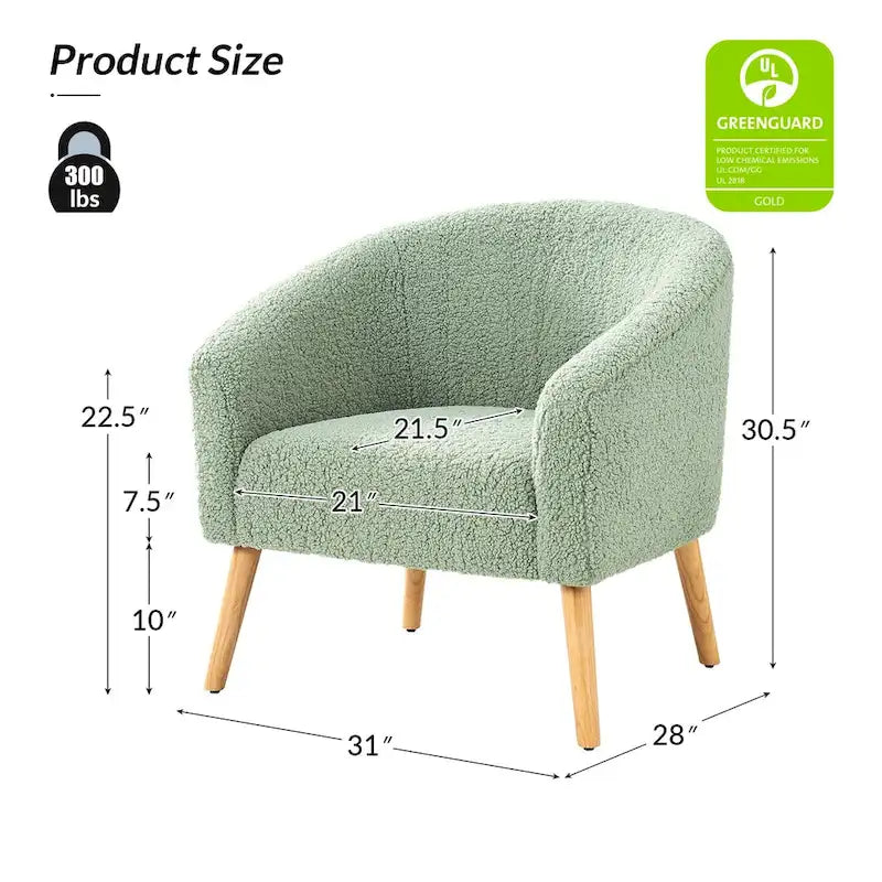 Juego de 2 sillones de barril de bouclé en salvia, gris, negro, azul o marfil