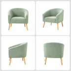 Juego de 2 sillones de barril de bouclé en salvia, gris, negro, azul o marfil