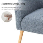 Juego de 2 sillones de barril de bouclé en salvia, gris, negro, azul o marfil