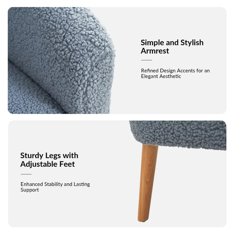 Juego de 2 sillones de barril de bouclé en salvia, gris, negro, azul o marfil