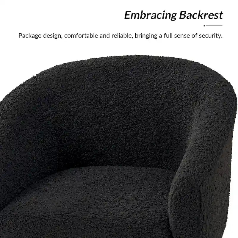 Juego de 2 sillones de barril de bouclé en salvia, gris, negro, azul o marfil