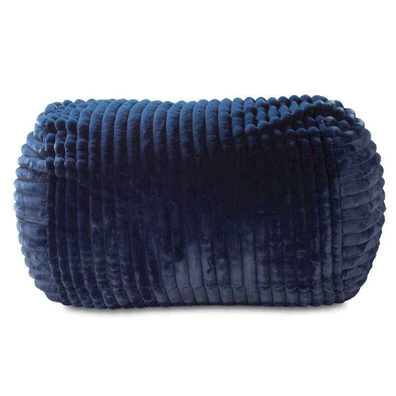 Tumbona Puf de Piel Mondo Gris / Azul Medianoche / Marfil / Negro / Lobo Gris – 2 Plazas
