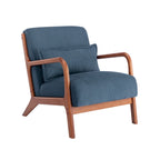 Porthos Home Biana Sillón Decorativo de Pana con Almohada y Estructura de Madera de Caucho