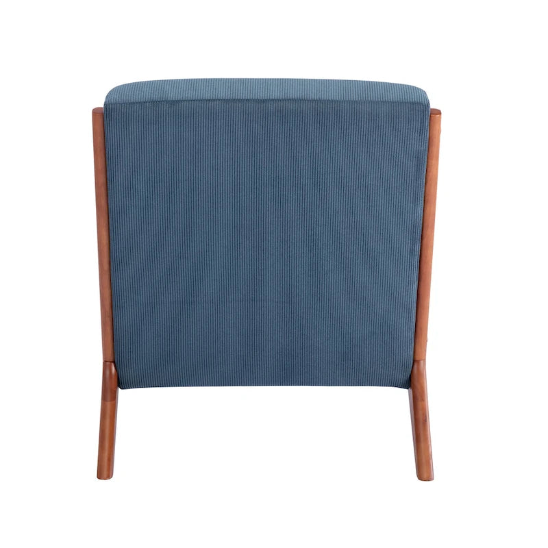 Porthos Home Biana Sillón Decorativo de Pana con Almohada y Estructura de Madera de Caucho