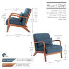 Porthos Home Biana Sillón Decorativo de Pana con Almohada y Estructura de Madera de Caucho