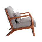 Porthos Home Biana Sillón Decorativo de Pana con Almohada y Estructura de Madera de Caucho