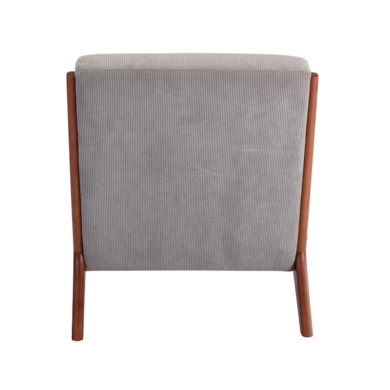 Porthos Home Biana Sillón Decorativo de Pana con Almohada y Estructura de Madera de Caucho