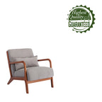 Porthos Home Biana Sillón Decorativo de Pana con Almohada y Estructura de Madera de Caucho