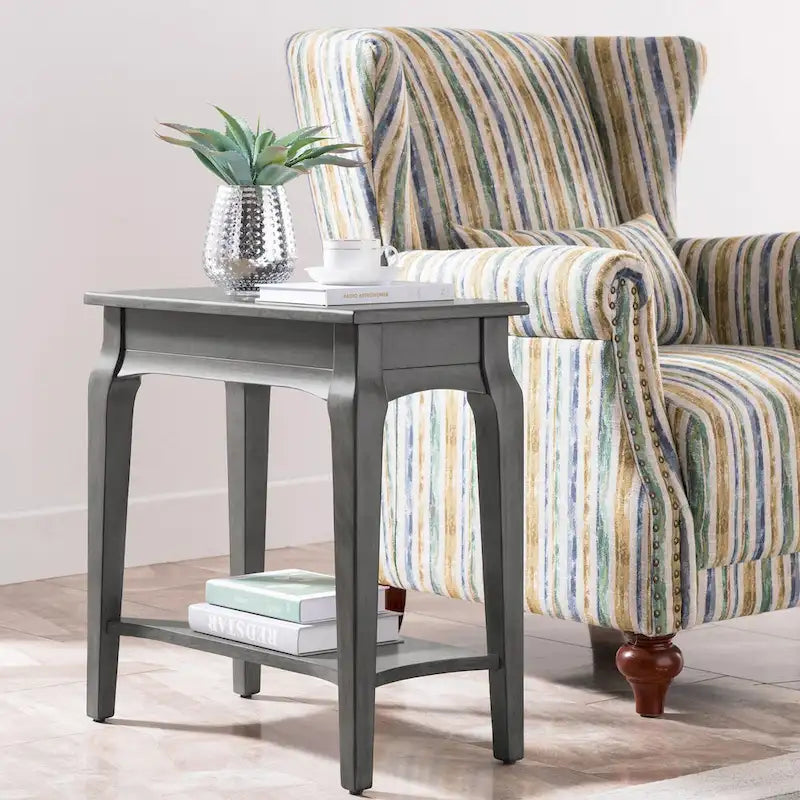 Mesa auxiliar estrecha Smoke Grey / Heartwood Cherry, 1 persona