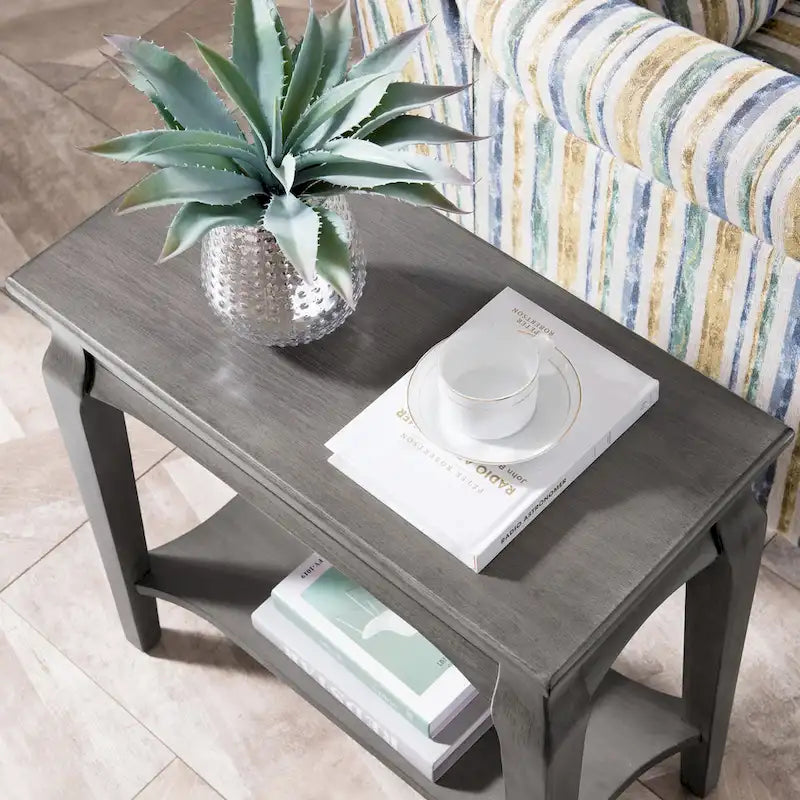 Mesa auxiliar estrecha Smoke Grey / Heartwood Cherry, 1 persona