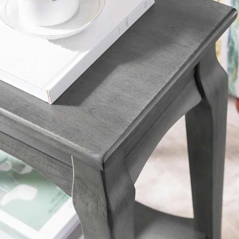 Mesa auxiliar estrecha Smoke Grey / Heartwood Cherry, 1 persona