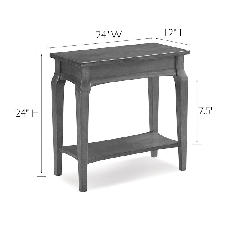 Mesa auxiliar estrecha Smoke Grey / Heartwood Cherry, 1 persona