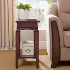 Mesa auxiliar estrecha Smoke Grey / Heartwood Cherry, 1 persona