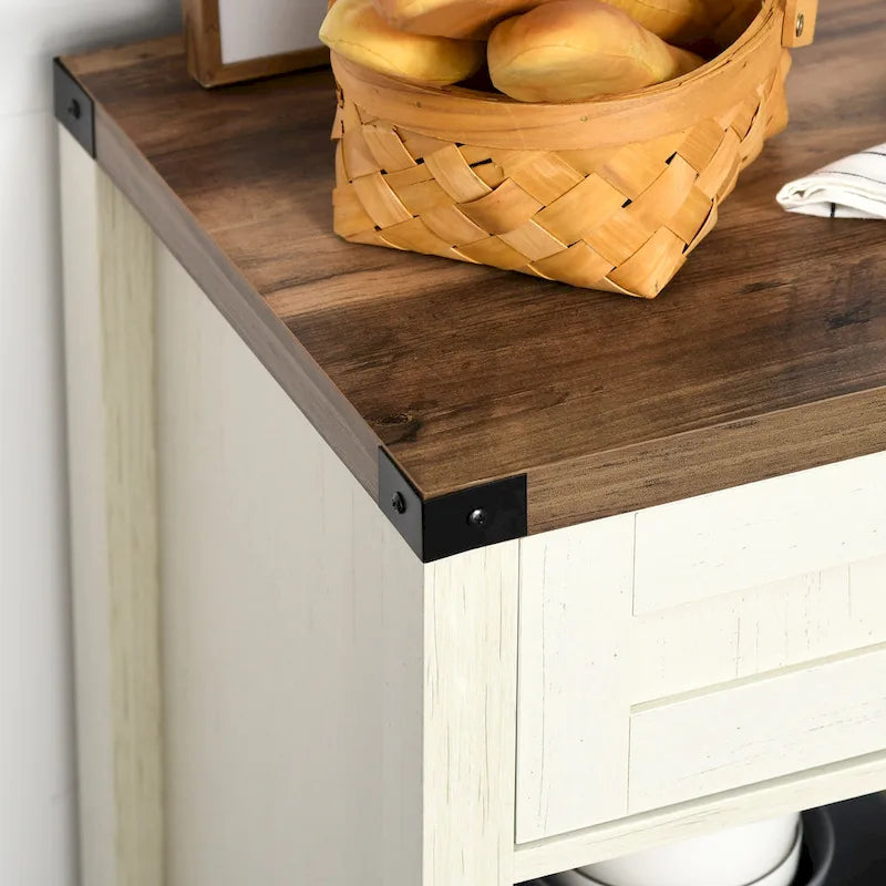Mueble aparador rústico tipo granero HOMCOM/Aparador buffet moderno estilo granja para cocina y comedor