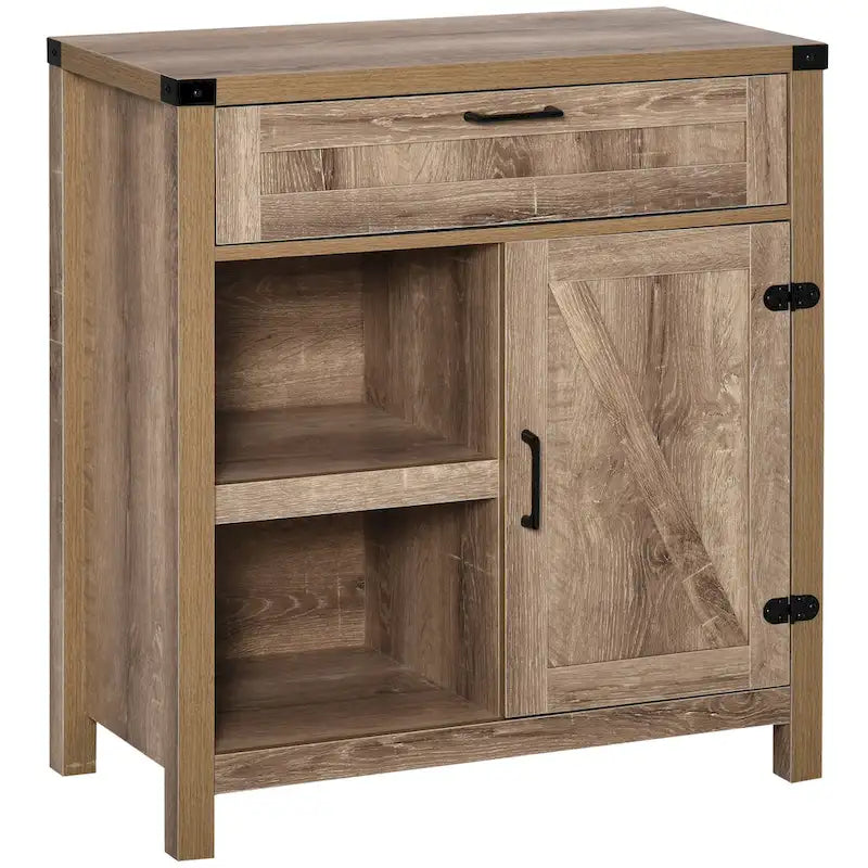 Mueble aparador rústico tipo granero HOMCOM/Aparador buffet moderno estilo granja para cocina y comedor