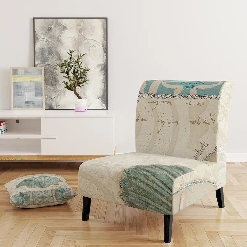 Sillón acentuado náutico turquesa y azul – Estilo auxiliar / sin brazos / con brazos – Capacidad: 1 persona