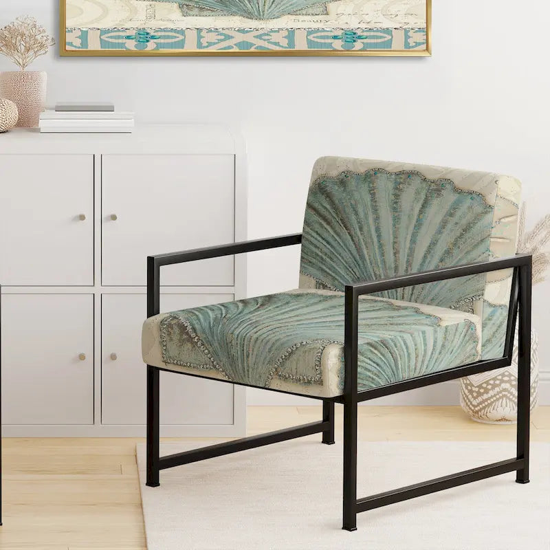 Sillón acentuado náutico turquesa y azul – Estilo auxiliar / sin brazos / con brazos – Capacidad: 1 persona