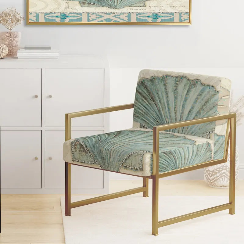 Sillón acentuado náutico turquesa y azul – Estilo auxiliar / sin brazos / con brazos – Capacidad: 1 persona