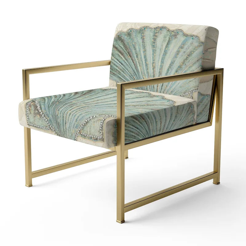 Sillón acentuado náutico turquesa y azul – Estilo auxiliar / sin brazos / con brazos – Capacidad: 1 persona