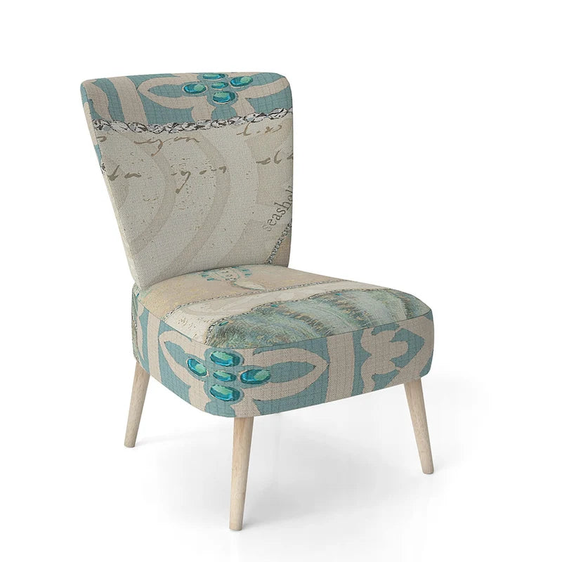 Sillón acentuado náutico turquesa y azul – Estilo auxiliar / sin brazos / con brazos – Capacidad: 1 persona