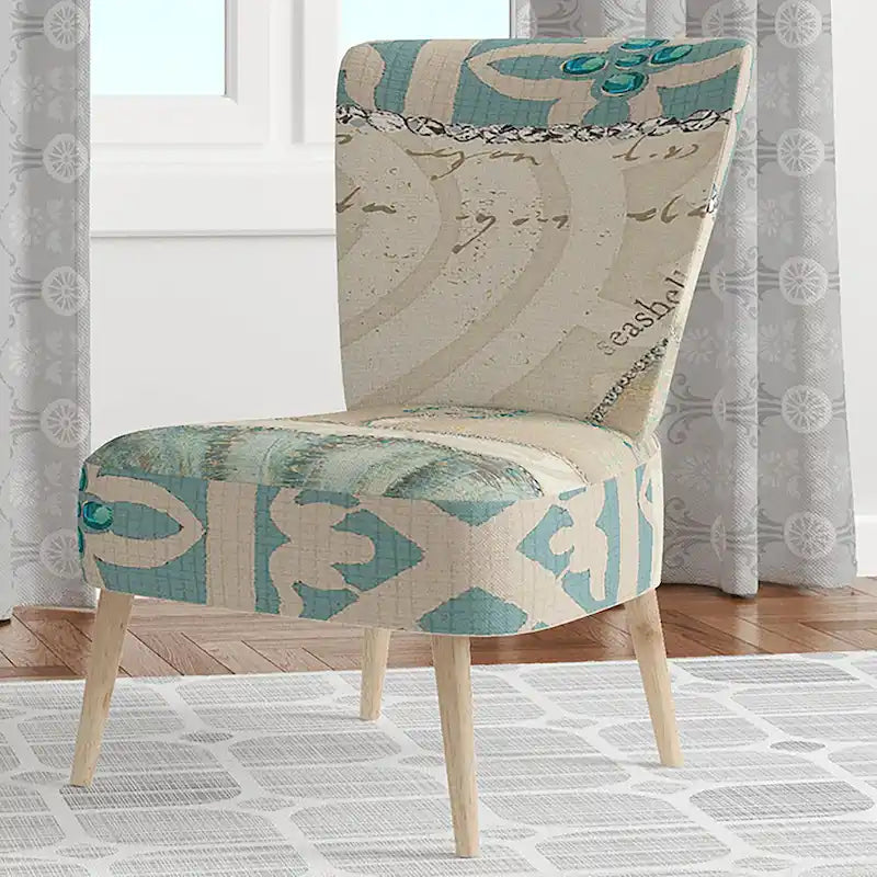 Sillón acentuado náutico turquesa y azul – Estilo auxiliar / sin brazos / con brazos – Capacidad: 1 persona