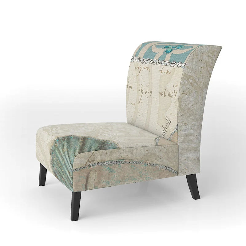 Sillón acentuado náutico turquesa y azul – Estilo auxiliar / sin brazos / con brazos – Capacidad: 1 persona
