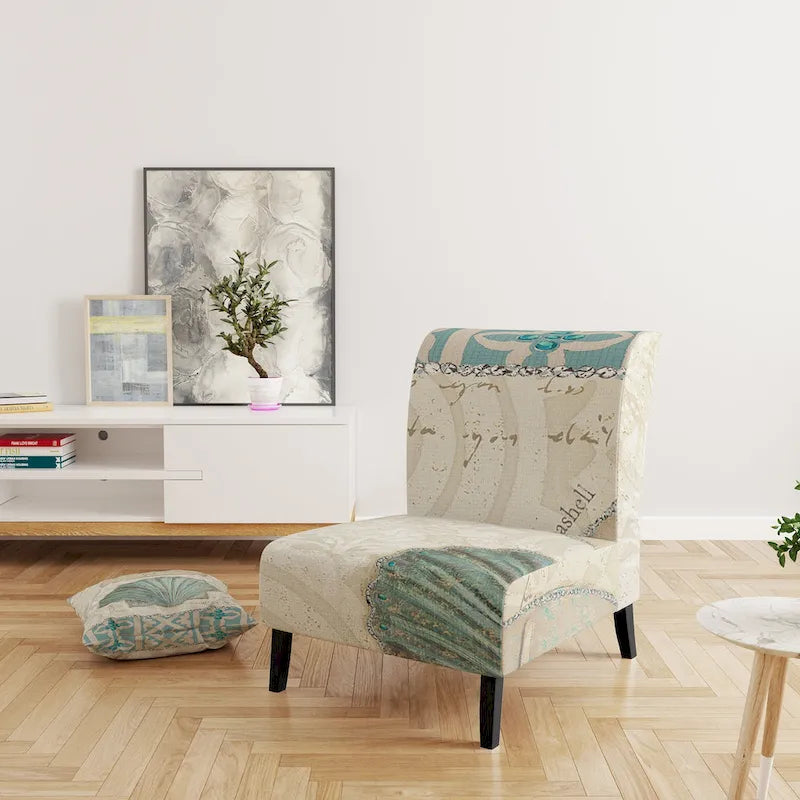 Sillón acentuado náutico turquesa y azul – Estilo auxiliar / sin brazos / con brazos – Capacidad: 1 persona