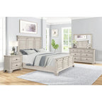 Juego de dormitorio tradicional de 5 piezas Distressed Parchment