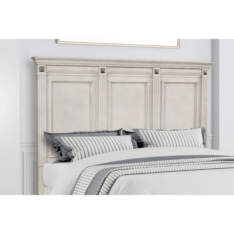 Juego de dormitorio tradicional de 5 piezas Distressed Parchment