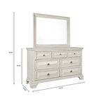 Juego de dormitorio tradicional de 5 piezas Distressed Parchment