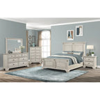 Juego de dormitorio tradicional de 5 piezas Distressed Parchment