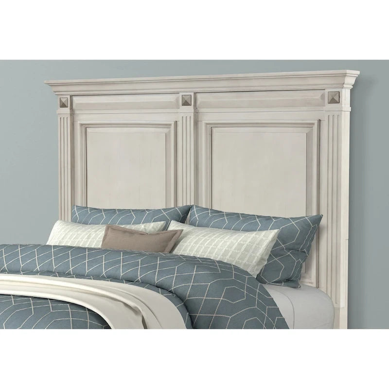 Juego de dormitorio tradicional de 5 piezas Distressed Parchment