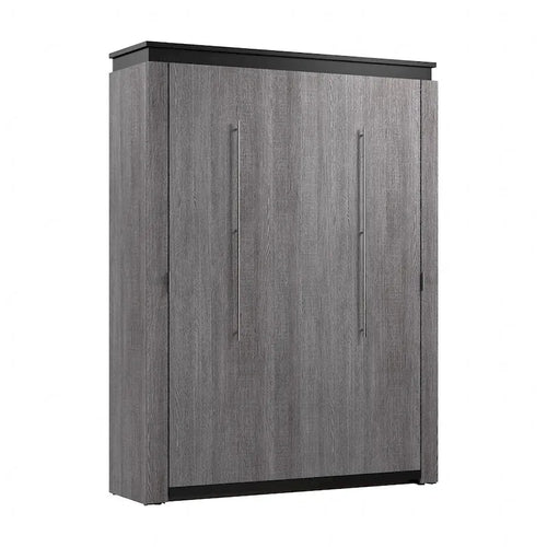 Cama de pared Queen gris corteza y grafito / nogal blanco, montaje entre 2 personas, 67W