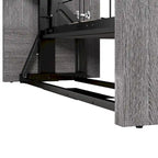 Cama de pared Queen gris corteza y grafito / nogal blanco, montaje entre 2 personas, 67W
