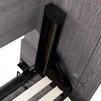 Cama de pared Queen gris corteza y grafito / nogal blanco, montaje entre 2 personas, 67W